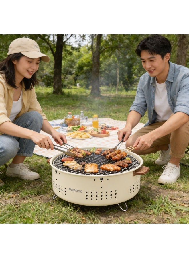 بورودو شواية شواء قابلة للطي محمولة من الفولاذ المقاوم للصدأ للسفر - بني فاتح، خفيفة الوزن، قابلة للطي - للتخييم، النزهات، والأنشطة الخارجية. - Image 5